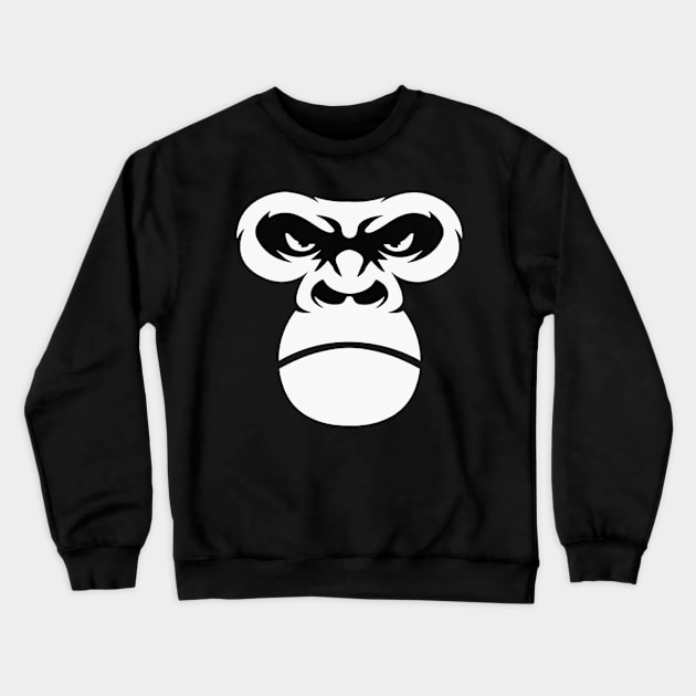 Gorilla Face Crewneck Sweatshirt by akkadesigns